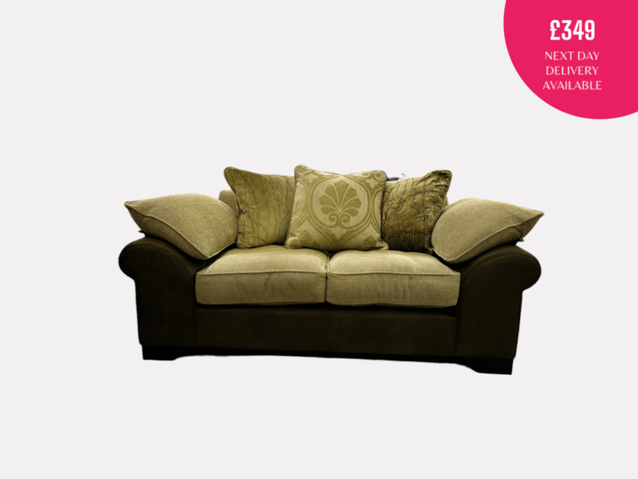 DFS Beige and Brown 3 & 2 Seater