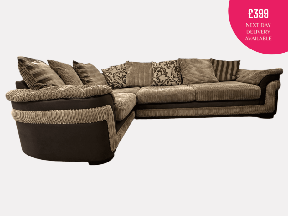 DFS Large Corner Sofa with Cuddle Chair and Footstool