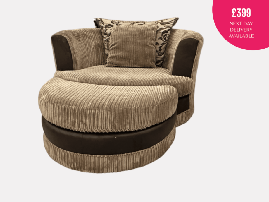 DFS Large Corner Sofa with Cuddle Chair and Footstool