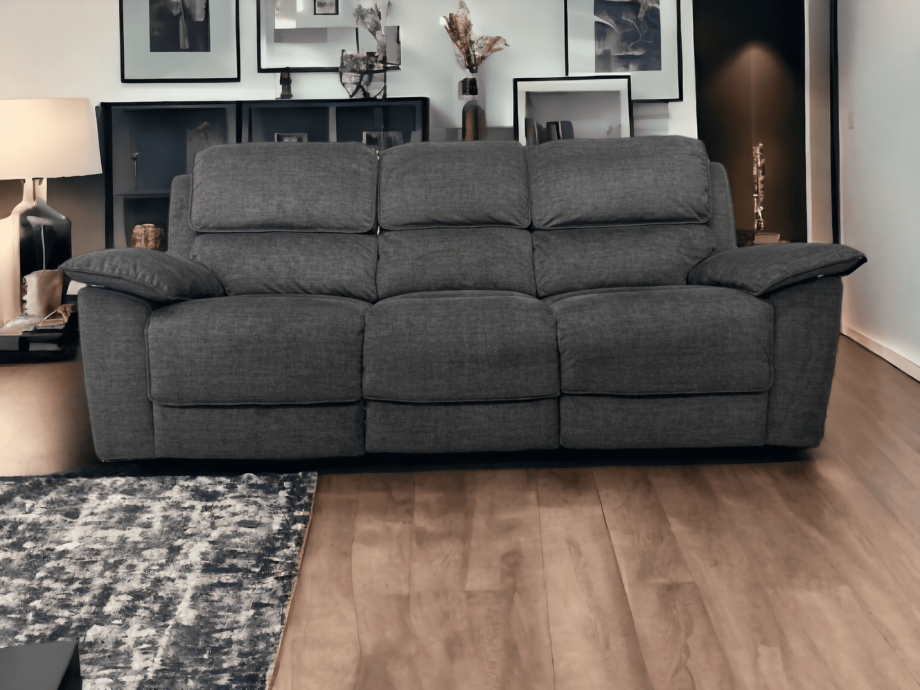 Oak Furniture Land 3 Seater Grey Electric Recliner