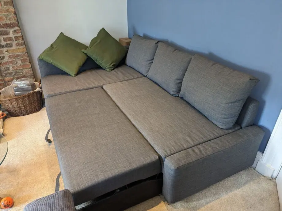 Ikea Dark Grey L-Shape Sofa Bed