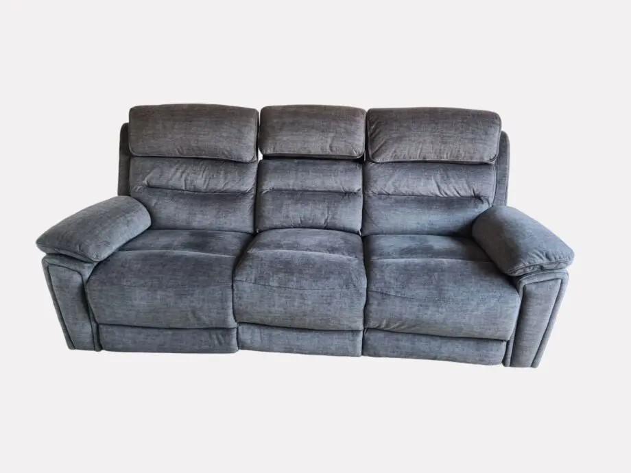 DFS 3 Seater Grey Electric Recliner with Center Console