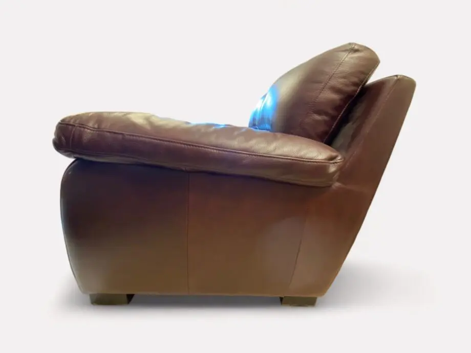Harveys Brown Leather 3 and 2 Seater + Footstool