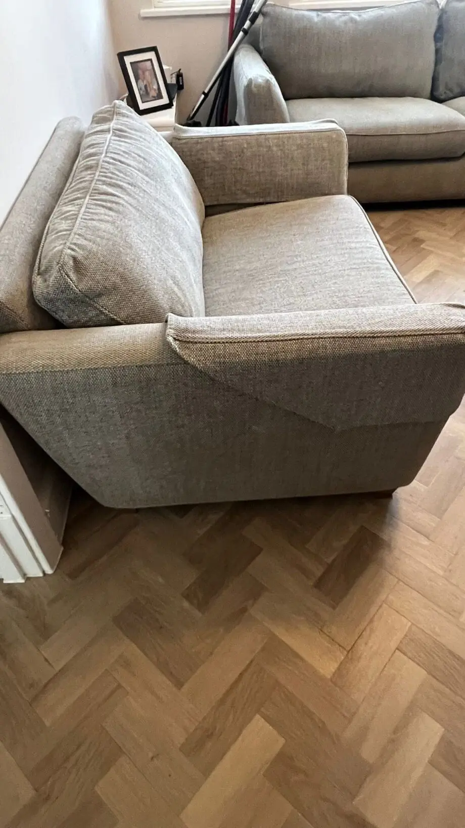 DFS Natural 3 Seater and Snuggle Chair