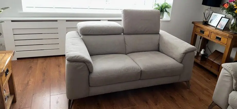 DFS 2 and 3 seater light grey electric recliners with USB ports
