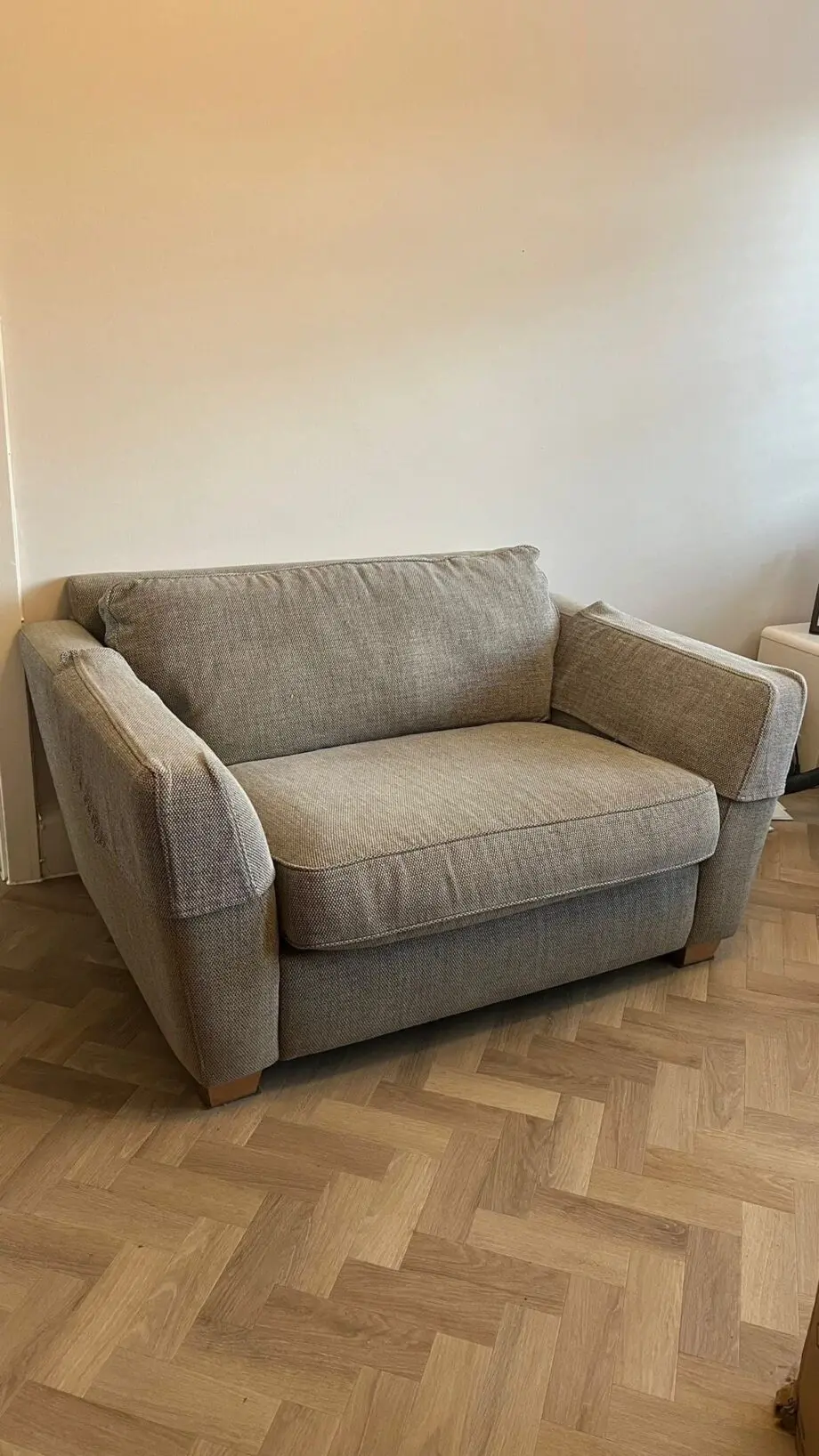DFS Natural 3 Seater and Snuggle Chair