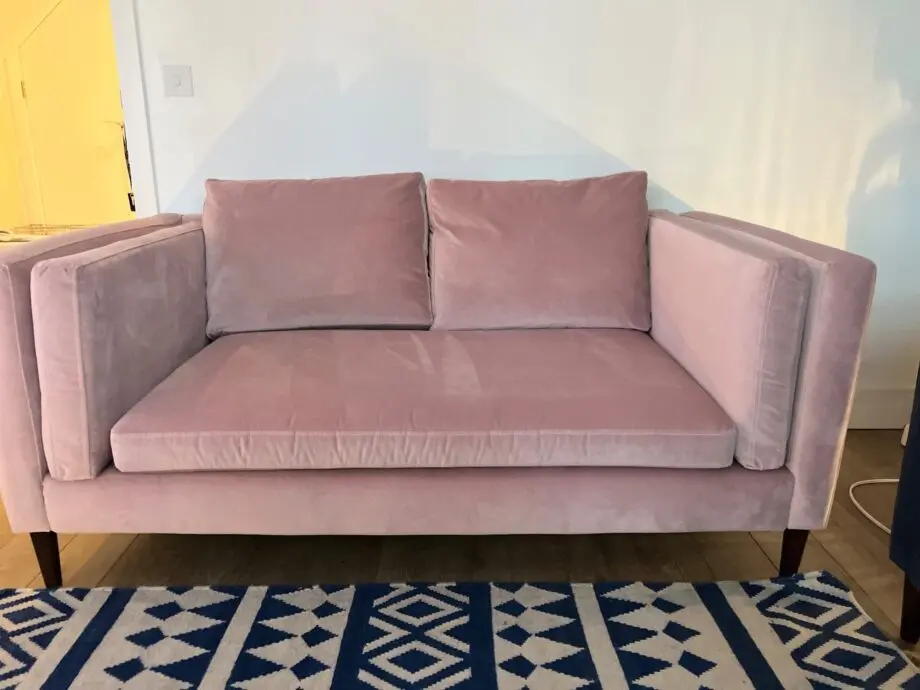DFS dusty pink 2 seater sofa