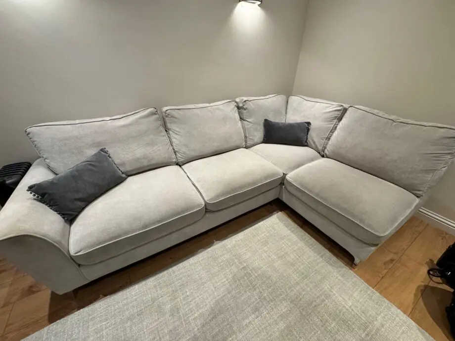 Furniture Village Grey Corner Sofa + Footstool