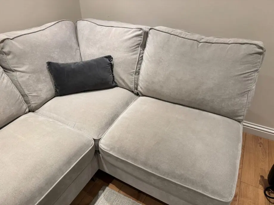 Furniture Village Grey Corner Sofa + Footstool