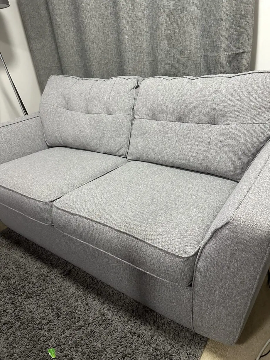 DFS Light Grey 2 and 3 Seater and Footstool