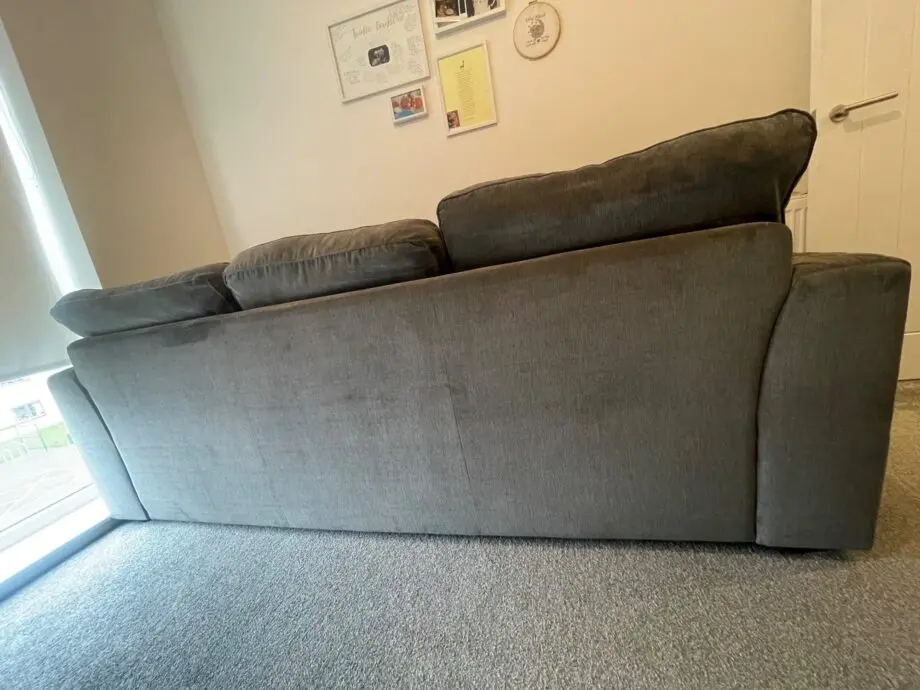 DFS Grey 4 Seater Sofa with CrissCross Arms Detailing