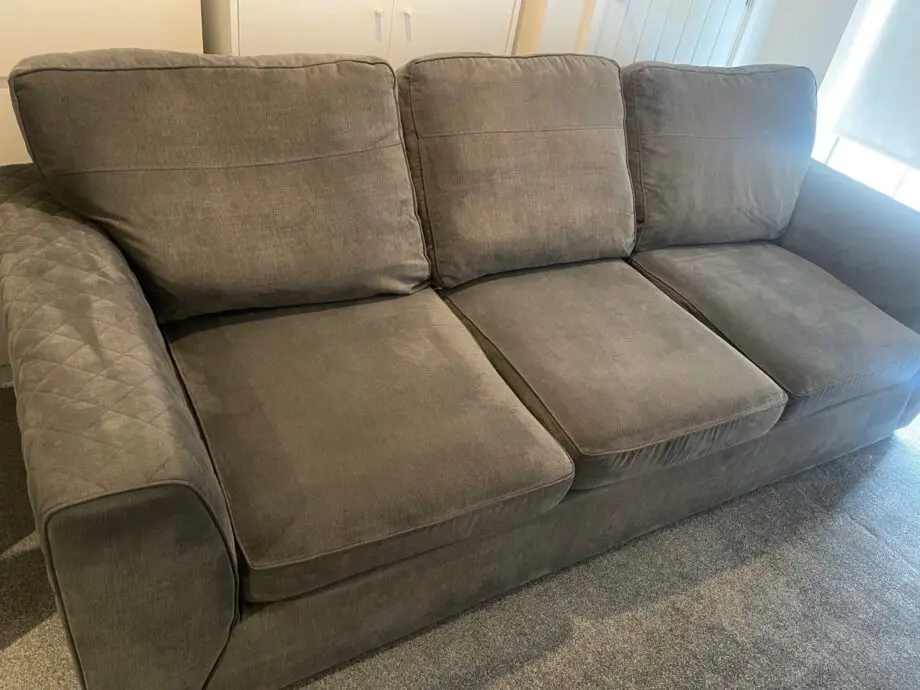 DFS Grey 4 Seater Sofa with CrissCross Arms Detailing