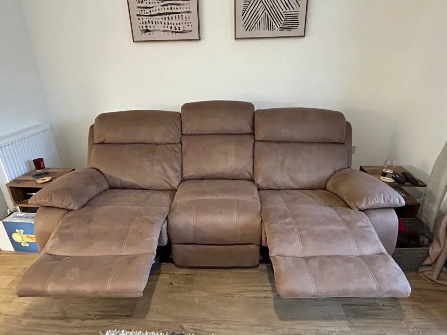 Furniture Village Tan 3 Seater Electric Recliner