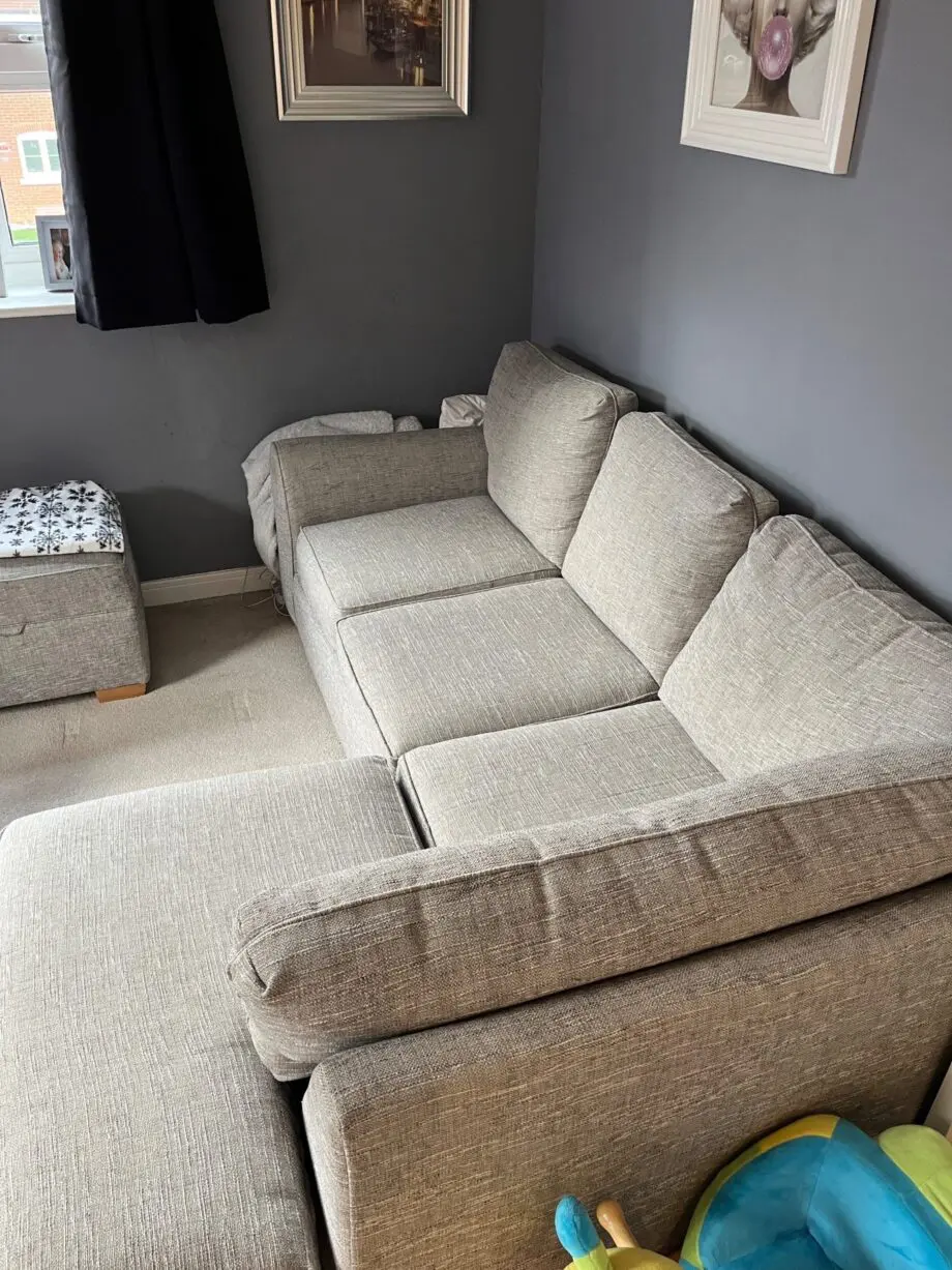 Next Light Grey Corner with Footstool
