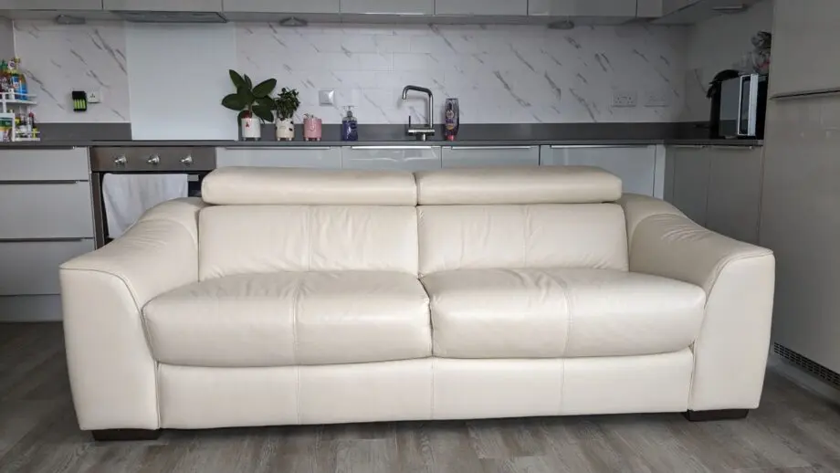 Furniture Village White 2 Seater with Adjustable Headrests