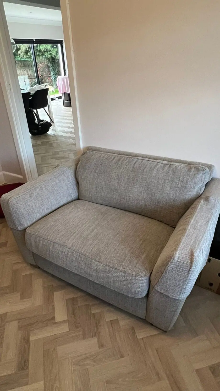 DFS Natural 3 Seater and Snuggle Chair