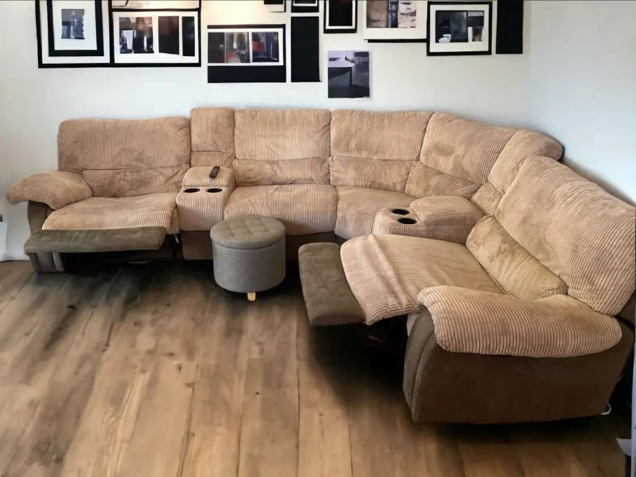 Harveys Beige/Brown Cord Corner Recliner