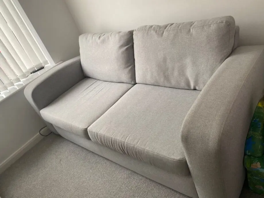DFS Grey Two 3 Seaters and Footstool
