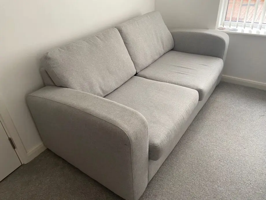DFS Grey Two 3 Seaters and Footstool