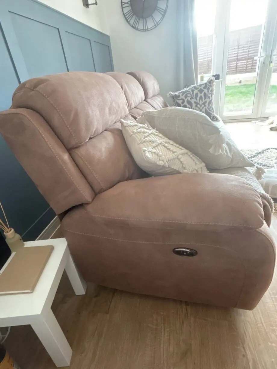 Furniture Village Tan 3 Seater Electric Recliner