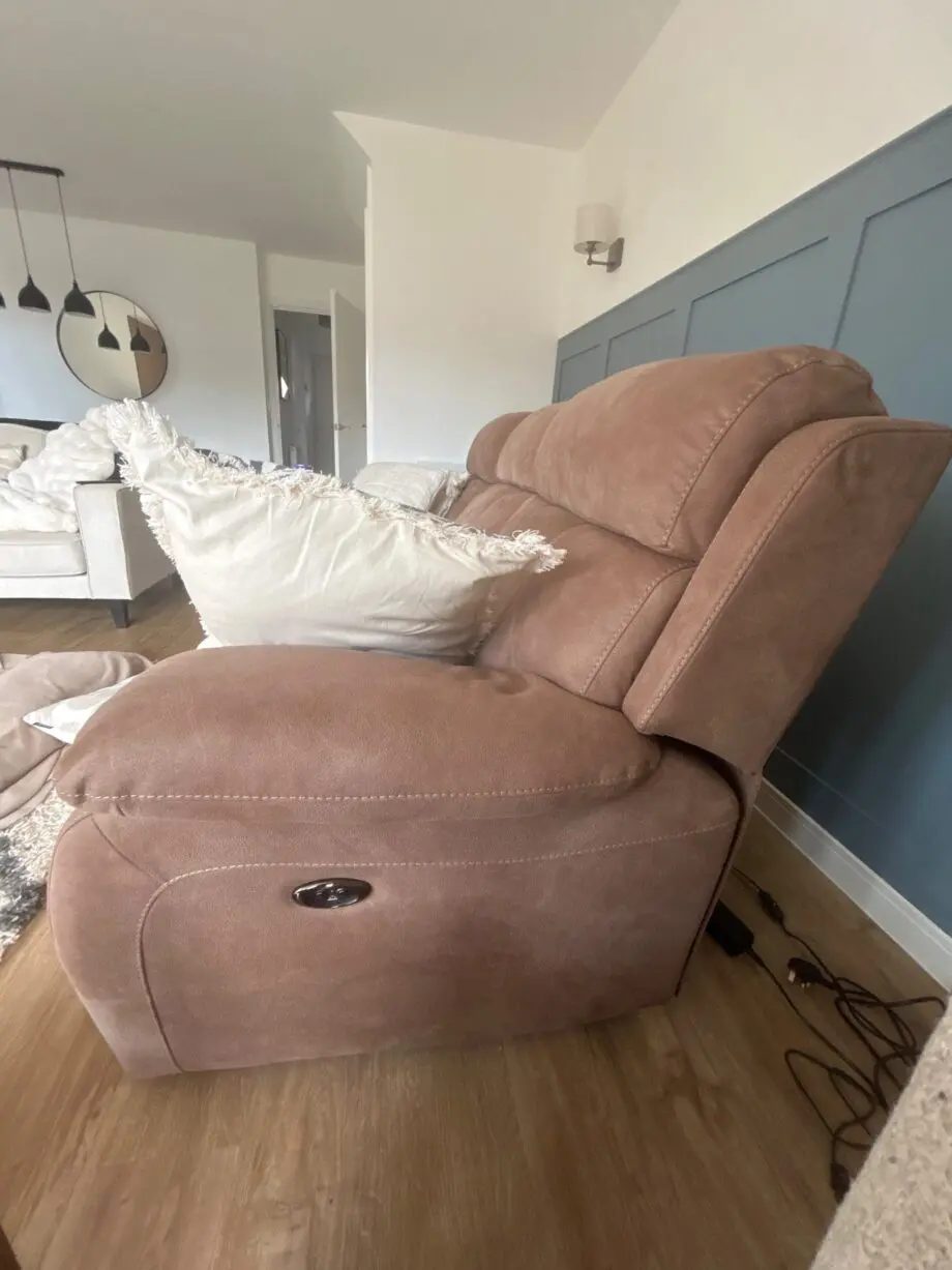 Furniture Village Tan 3 Seater Electric Recliner