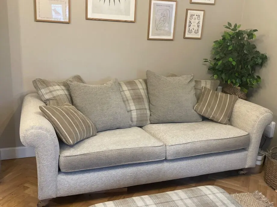 DFS Two 4 Seater Sofas and Footstool