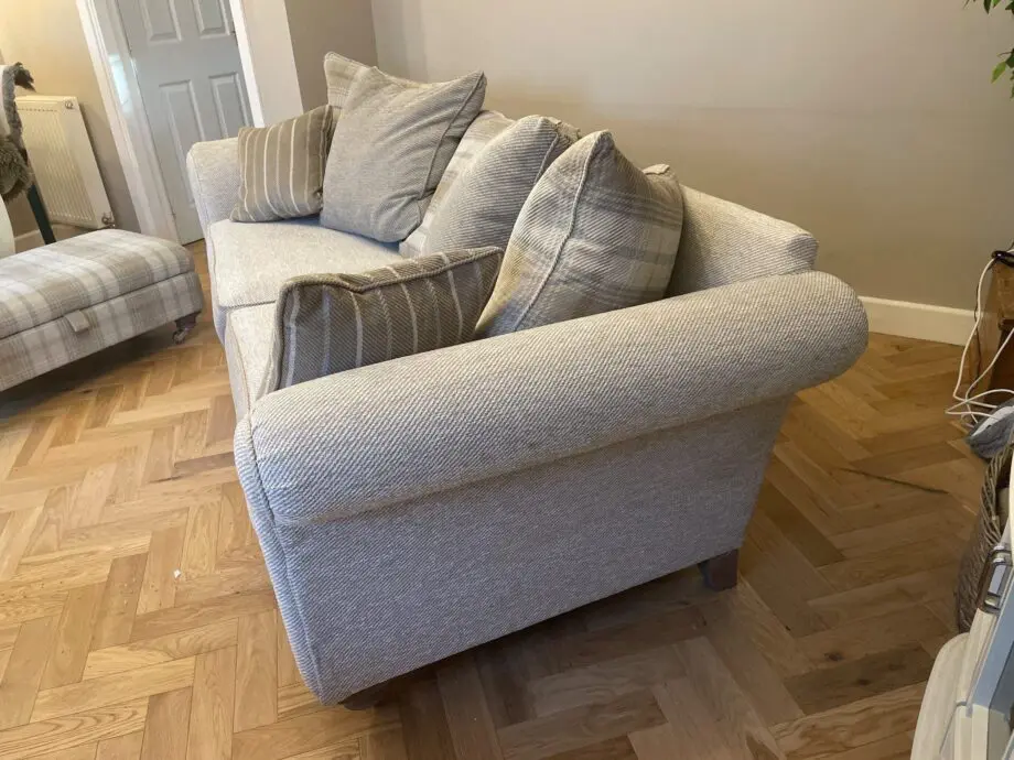 DFS Two 4 Seater Sofas and Footstool
