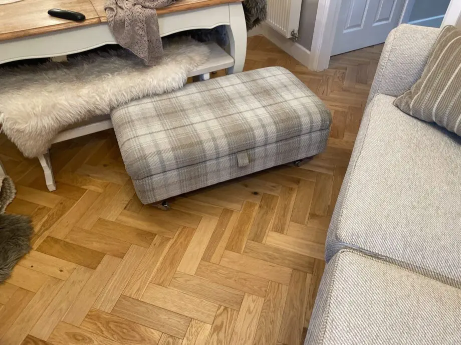 DFS Two 4 Seater Sofas and Footstool