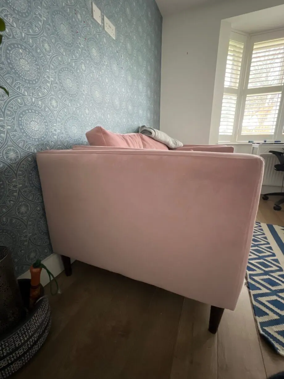 DFS dusty pink 2 seater sofa