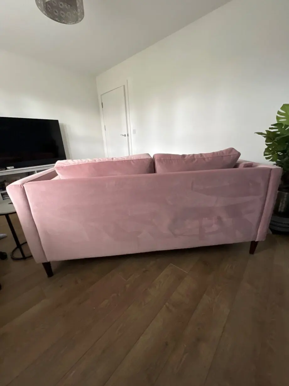 DFS dusty pink 2 seater sofa
