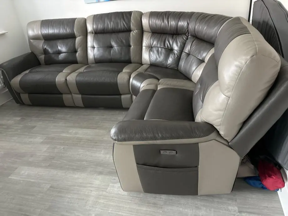 Harveys Brown Leather Corner Electric Recliner