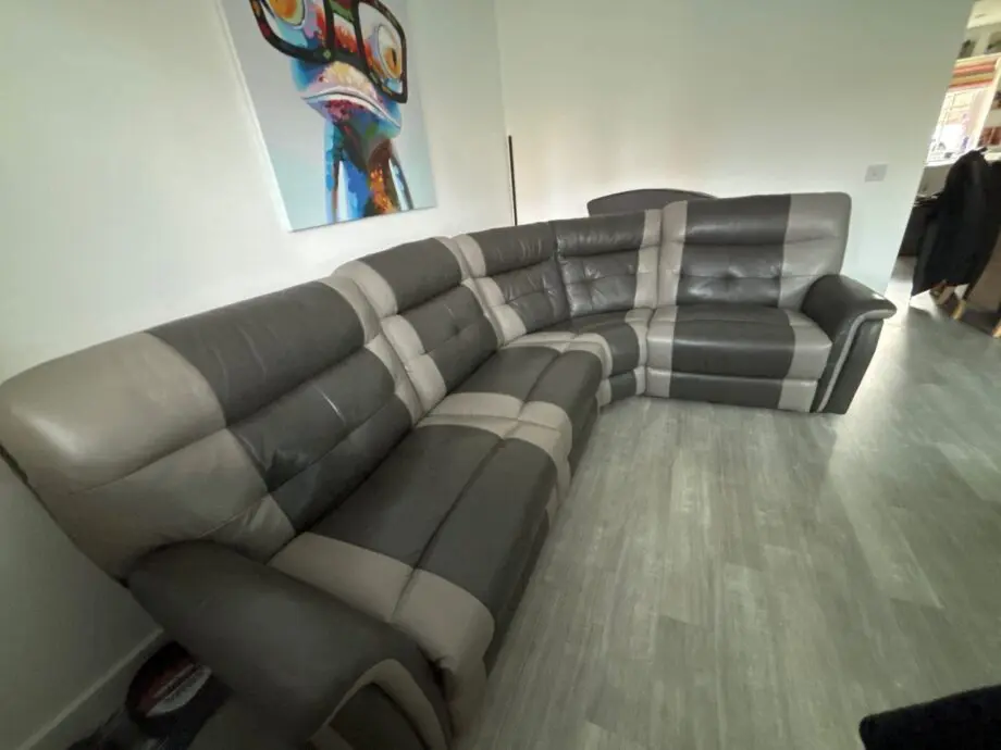 Harveys Brown Leather Corner Electric Recliner