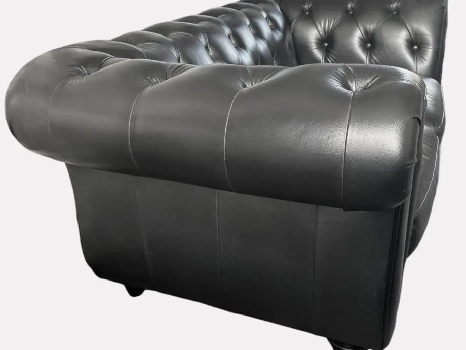 Littlewoods Black Leather 2 Seater and 2 Chairs