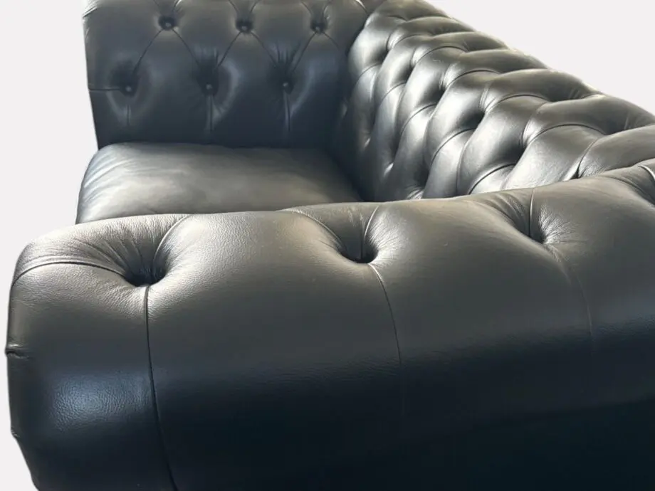 Littlewoods Black Leather 2 Seater and 2 Chairs