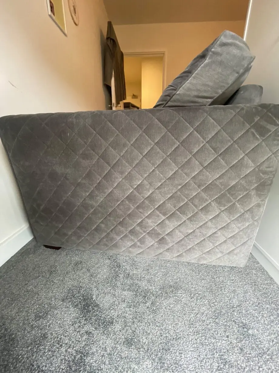 DFS Grey 4 Seater Sofa with CrissCross Arms Detailing