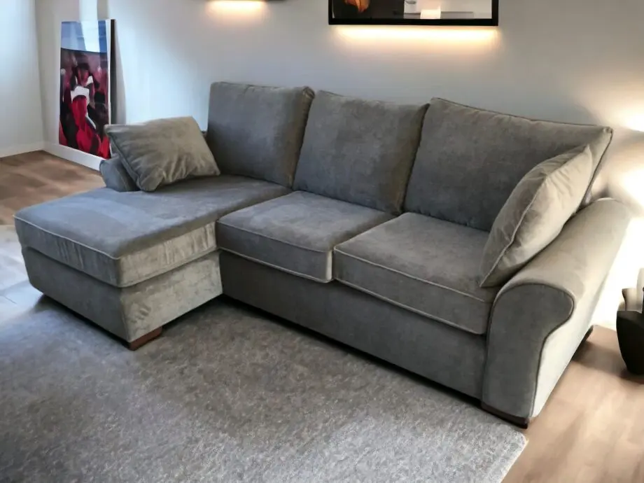 Next L-shape Grey Sofa with Single Chair