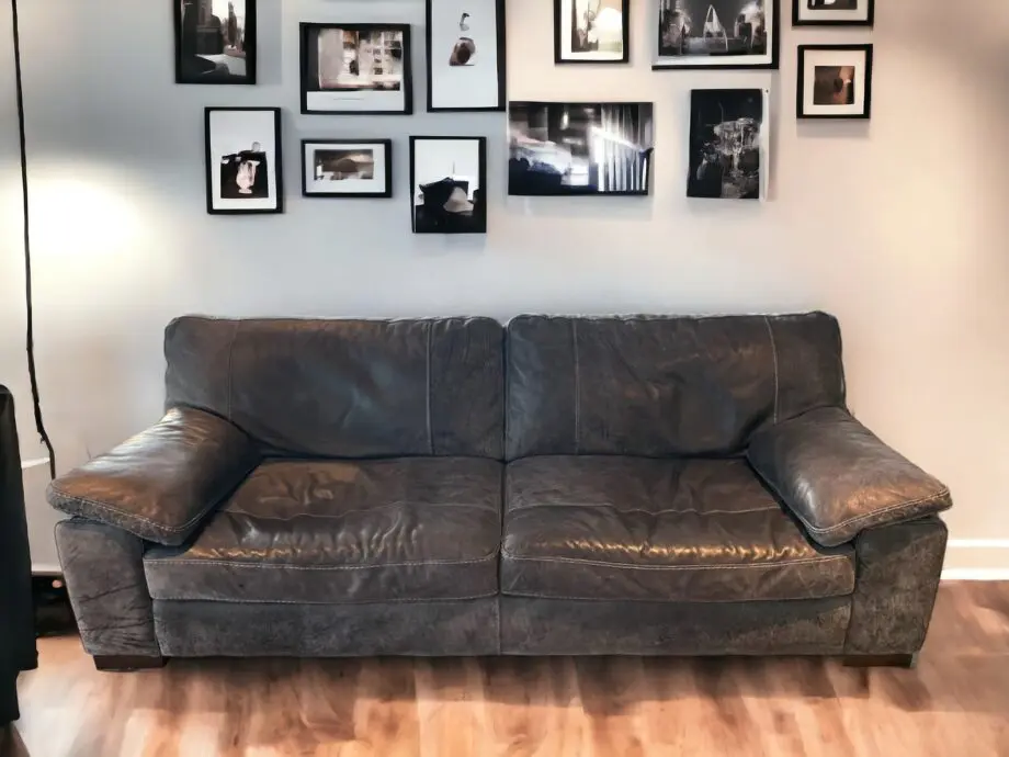 Sofology Brown Leather 4 Seater