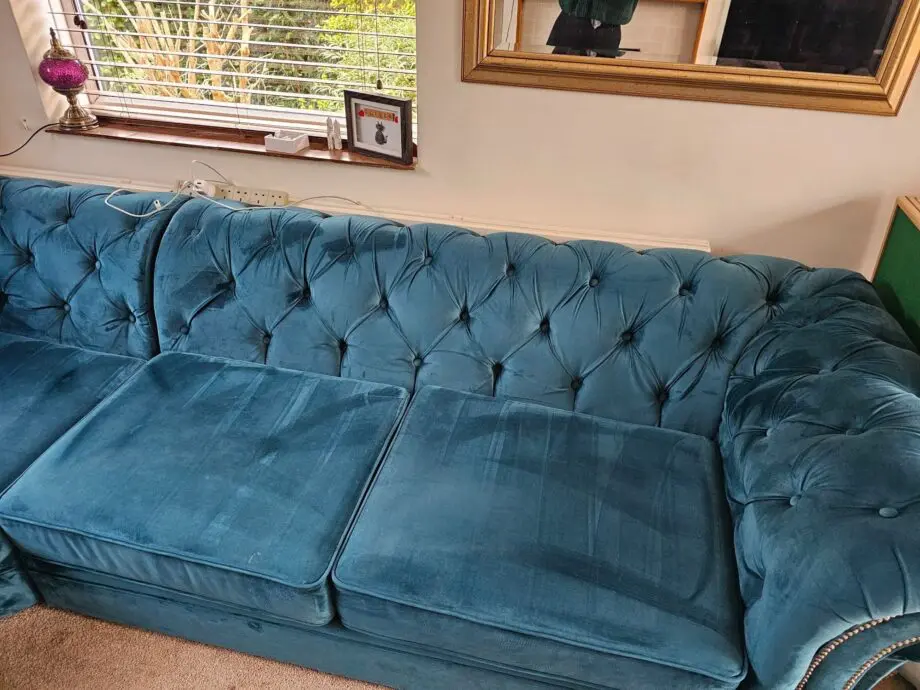 Plush Green Large Chesterfield Corner Sofa