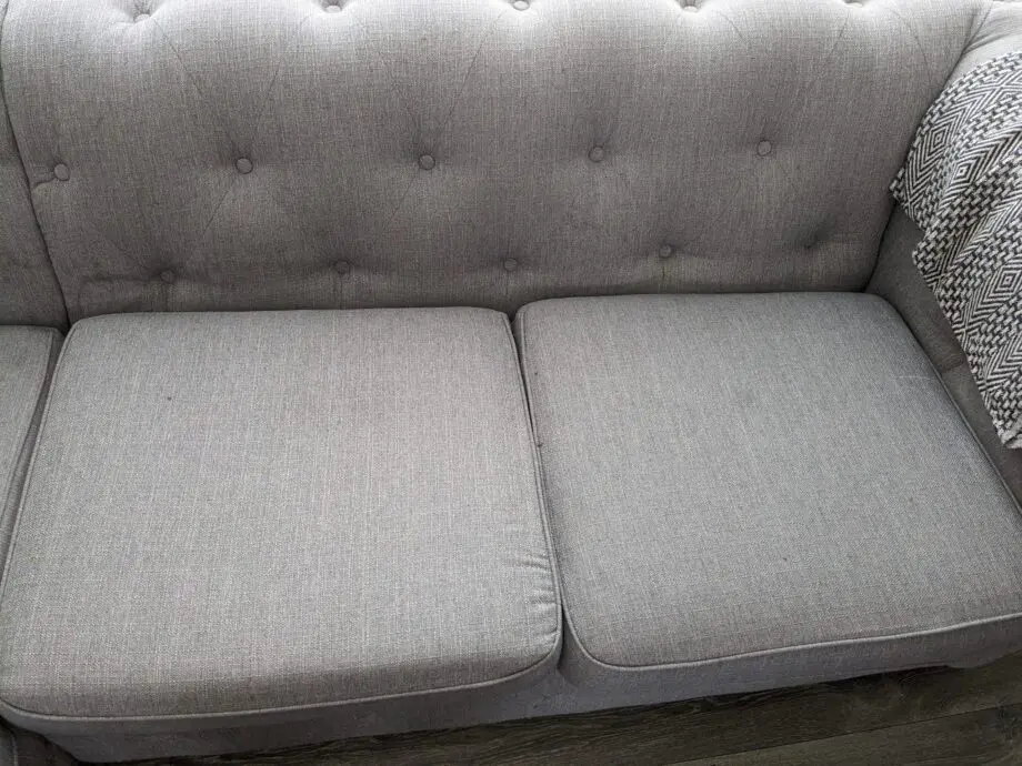 DFS Grey Chesterfield Style Corner Sofa