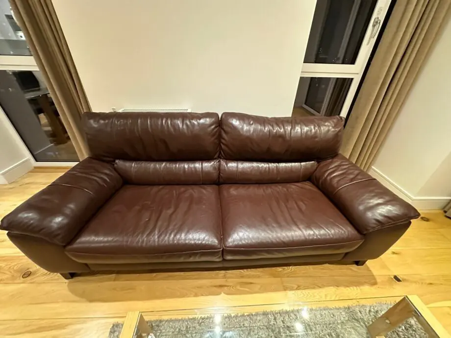 DFS Brown 3 Seater Leather