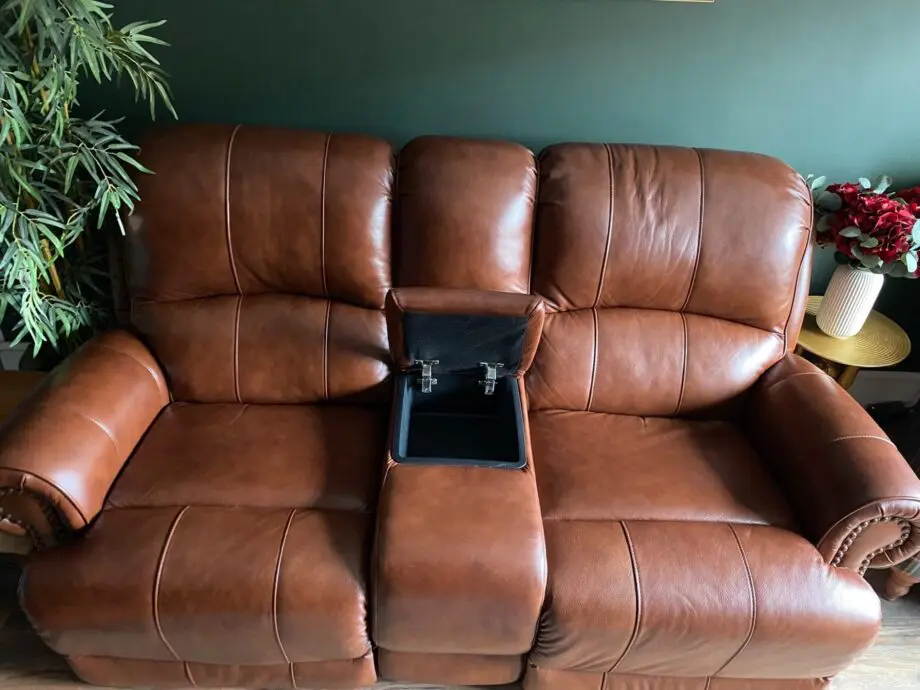 Sofology Brown Leather 2 Seater Electric Recliner