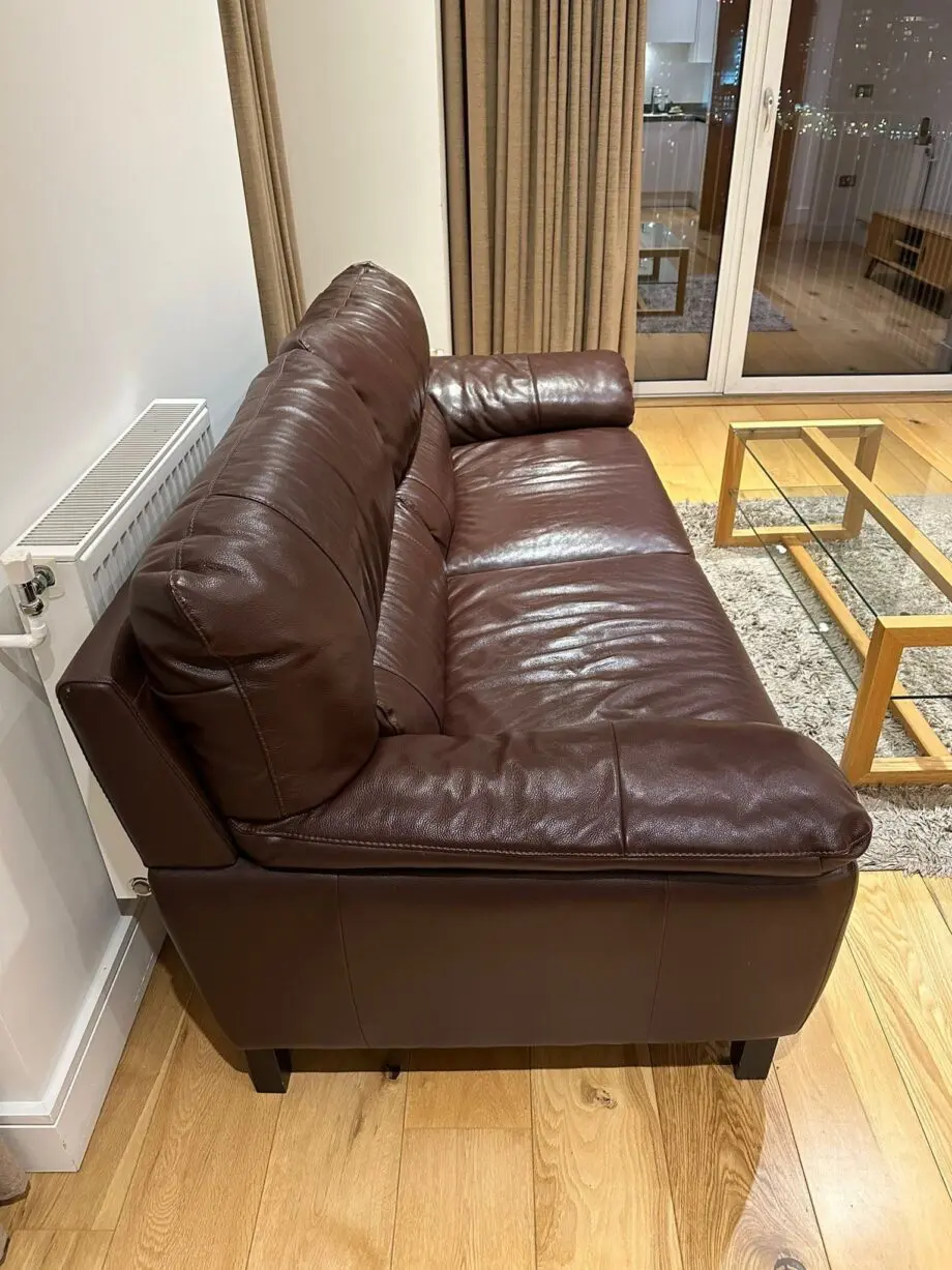 DFS Brown 3 Seater Leather