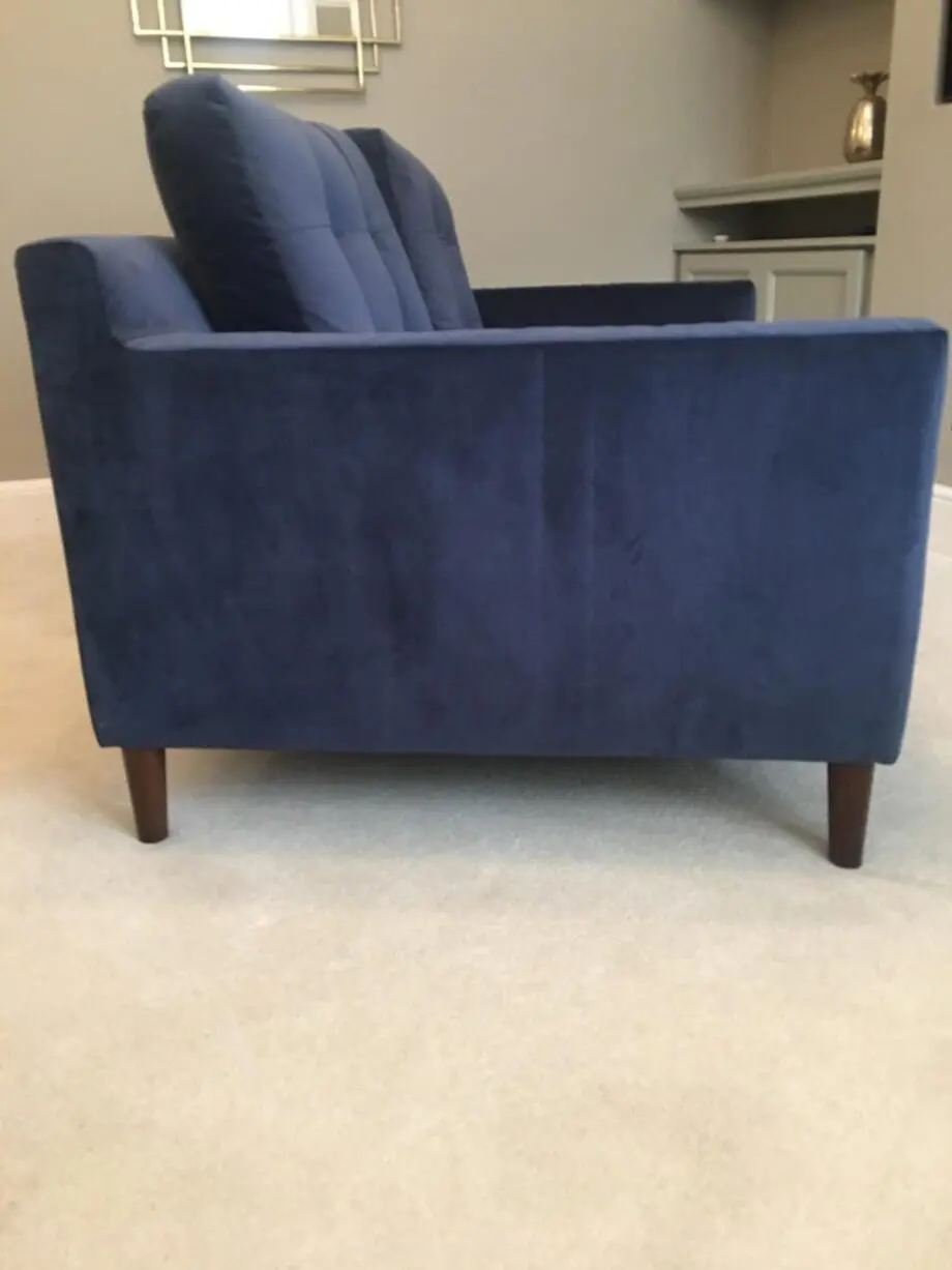 John Lewis Navy 2 Seater Draper Velvet Sofa