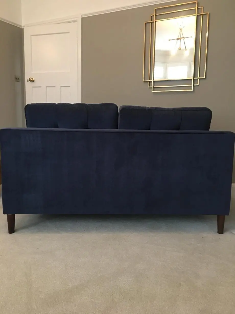 John Lewis Navy 2 Seater Draper Velvet Sofa