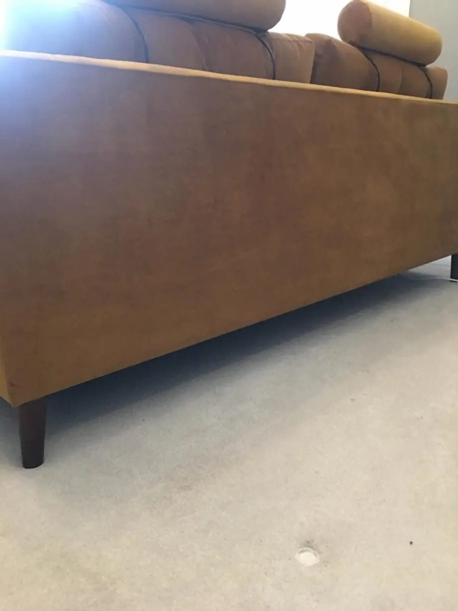 John Lewis Mustard Draper Sofa in Velvet Material