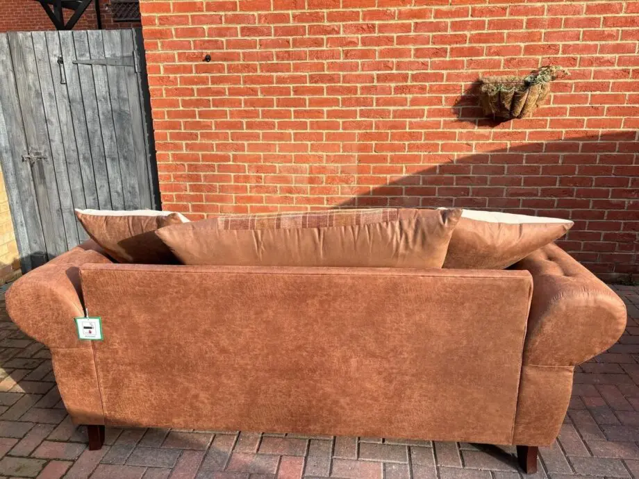 SCS Tan Suede 3 Seater Sofa