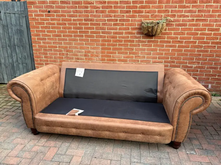 SCS Tan Suede 3 Seater Sofa