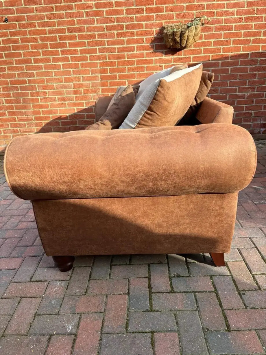 SCS Tan Suede 3 Seater Sofa