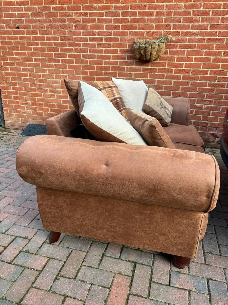 SCS Tan Suede 3 Seater Sofa