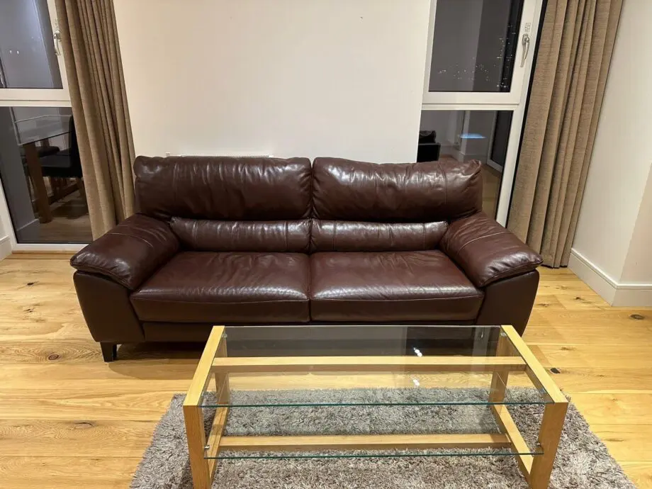 DFS Brown 3 Seater Leather